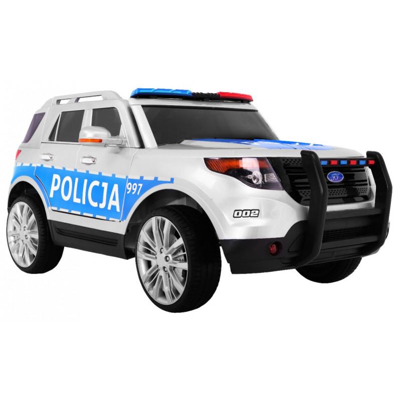 Auto SUV Policja na akumulator dla dzieci + Syreny + Światła + Megafon + Pilot + Wolny Start + EVA + Naklejki