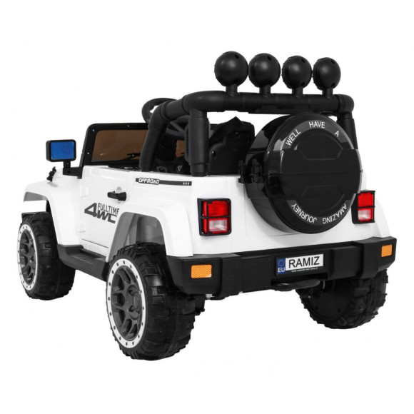 Auto Terenowe Full Time 4WD dla dzieci Biały + Napęd 4x4 + Pilot + Audio LED + Schowek