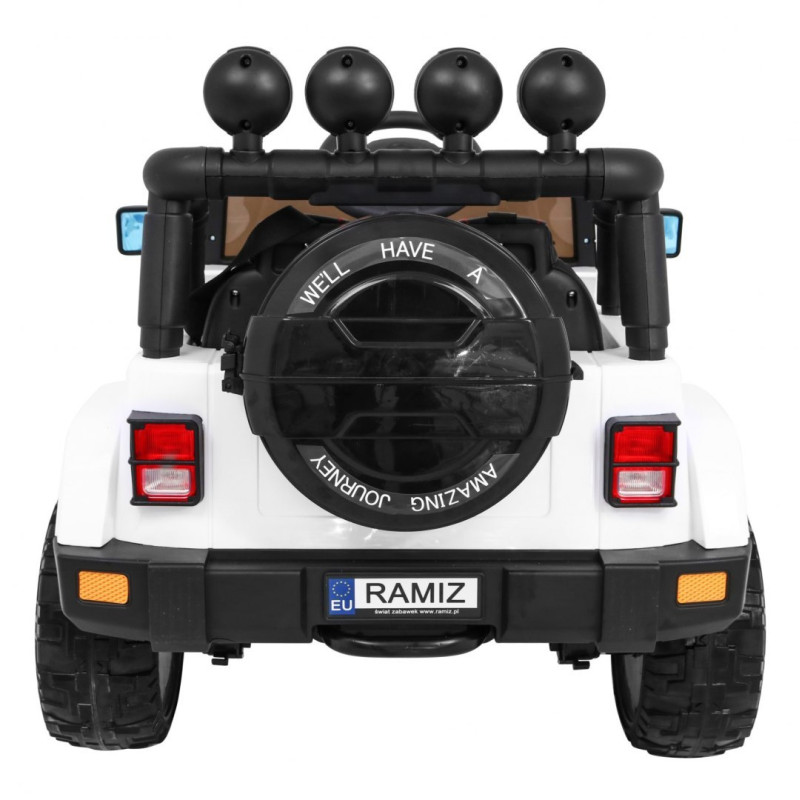Auto Terenowe Full Time 4WD dla dzieci Biały + Napęd 4x4 + Pilot + Audio LED + Schowek