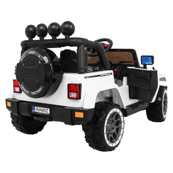Auto Terenowe Full Time 4WD dla dzieci Biały + Napęd 4x4 + Pilot + Audio LED + Schowek
