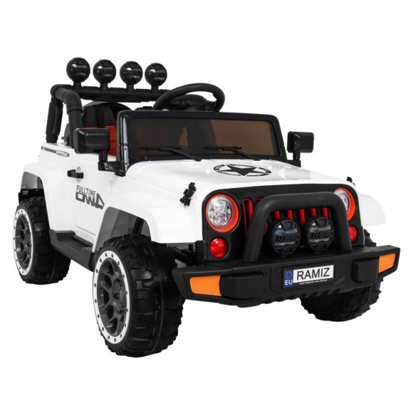 Auto Terenowe Full Time 4WD dla dzieci Biały + Napęd 4x4 + Pilot + Audio LED + Schowek