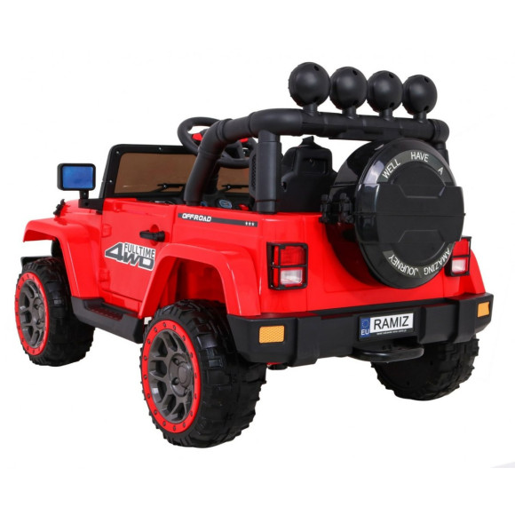 Auto Terenowe Full Time 4WD dla dzieci Czerwony + Napęd 4x4 + Pilot + Audio LED + Schowek