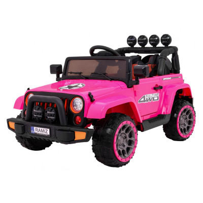 Auto Terenowe Full Time 4WD dla dzieci Różowy + Napęd 4x4 + Pilot + Audio LED + Schowek
