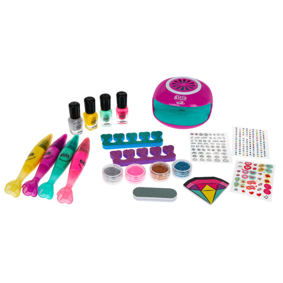 Zestaw do manicure dla dziewczynki 6+ Salon piękności 20 el. Lakiery + Pisaki do paznokci