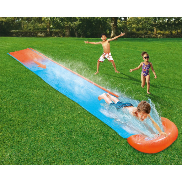 Ślizg wodny dla dzieci 3+ Pojedynczy tor 488cm BESTWAY + Łatka naprawcza Ślizg wodny dla dzieci 3+ Pojedynczy tor 488cm BESTWAY + Łatka naprawcza