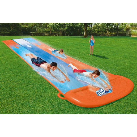 Ślizg wodny dla dzieci 3+ Potrójny tor 488cm BESTWAY + Łatka naprawcza Ślizg wodny dla dzieci 3+ Potrójny tor 488cm BESTWAY + Łatka naprawcza