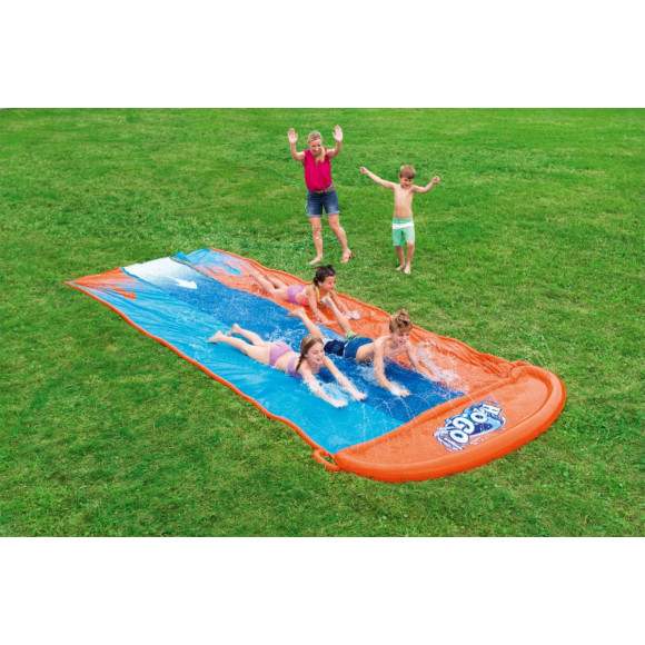 Ślizg wodny dla dzieci 3+ Potrójny tor 488cm BESTWAY + Łatka naprawcza Ślizg wodny dla dzieci 3+ Potrójny tor 488cm BESTWAY + Łatka naprawcza