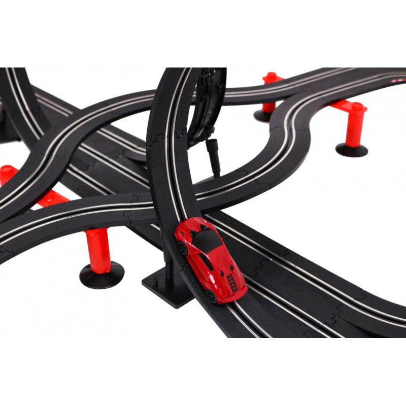 10-metrowy Tor wyścigowy dla dzieci 6+ Piloty + 2 autka 1:43 + Światła + 2 pętle 360
