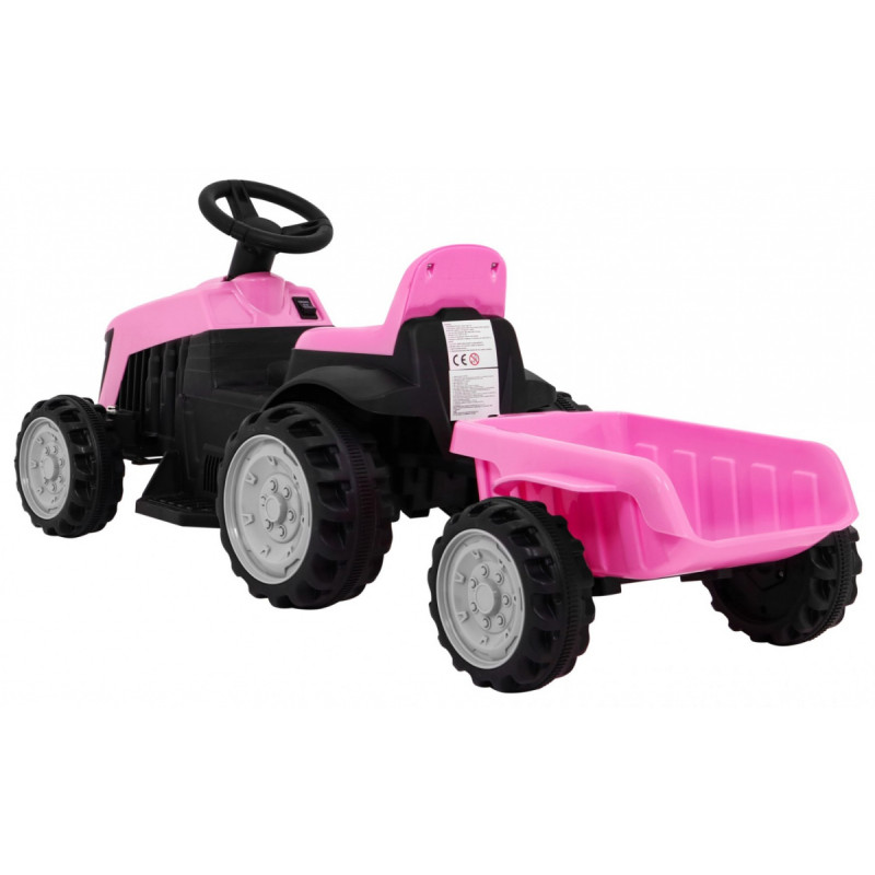 Traktor z Przyczepą Różowy