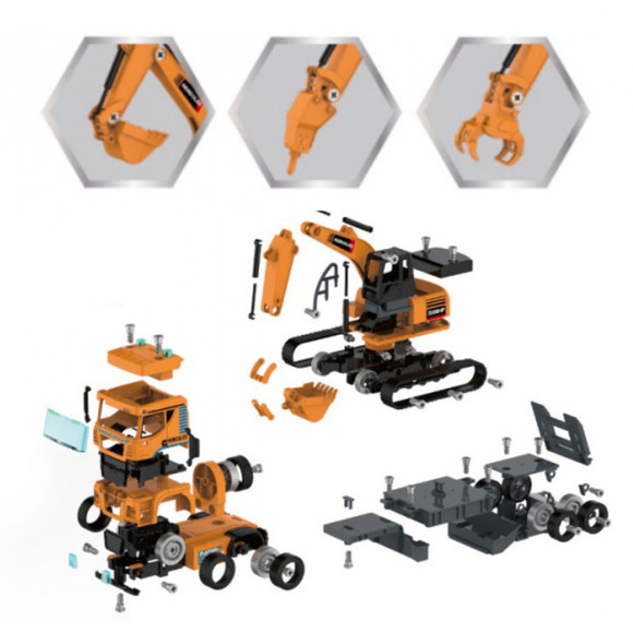 Pojazdy budowlane do skręcania dla dzieci 3+ Ciężarówka + koparka + wiertarko-wkrętarka 185 el. Pojazdy budowlane do skręcania dla dzieci 3+ Ciężarówka + koparka + wiertarko-wkrętarka 185 el.