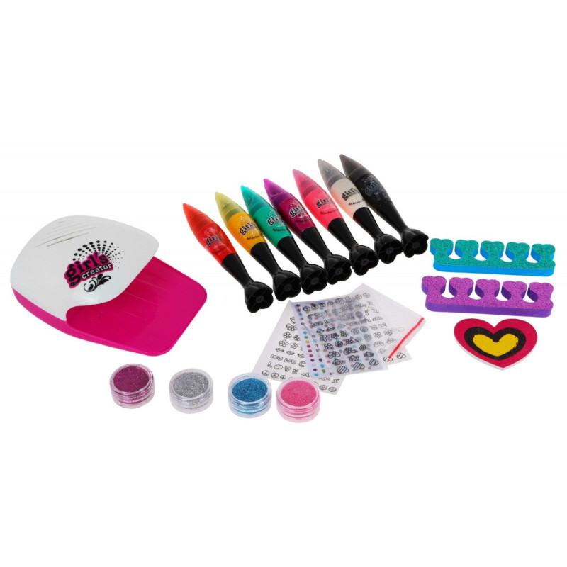 Zestaw do robienia paznokci dla dzieci 6+ Suszarka + pisaki do malowania + akcesoria