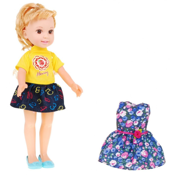 Duża Lalka do stylizacji dla dzieci 3+ blondynka + 2 Stroje + Grzebyk + Lusterko Duża Lalka do stylizacji dla dzieci 3+ blondynka + 2 Stroje + Grzebyk + Lusterko