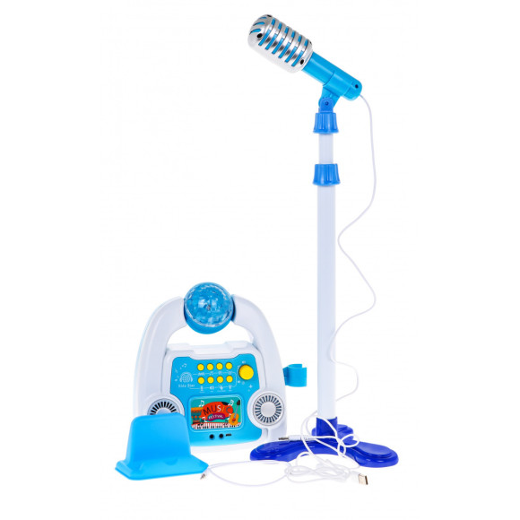 Wielofunkcyjny zestaw Karaoke dla dzieci 5+ Mikrofon + Statyw + Wzmacniacz Dźwięki Światła Wielofunkcyjny zestaw Karaoke dla dzieci 5+ Mikrofon + Statyw + Wzmacniacz Dźwięki Światła