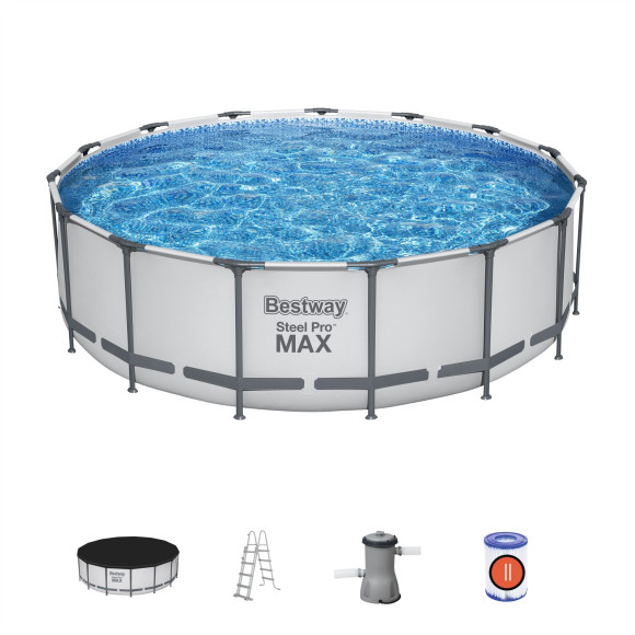 Basen stelażowy Steel Pro MAX 457x122 15FT BESTWAY 5w1 + Akcesoria Basen stelażowy Steel Pro MAX 457x122 15FT BESTWAY 5w1 + Akcesoria