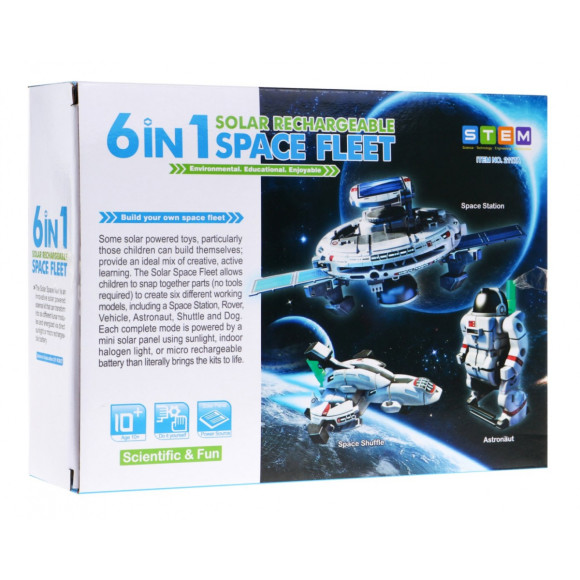 Zestaw Solarny 7w1 dla dzieci 10+ Kosmiczne modele + Panel słoneczny + Mikroakumulator