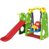 Zjeżdżalnia ogrodowa 3w1 Huśtawka Koszykówka dla dzieci Zielony
