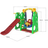 Zjeżdżalnia ogrodowa 3w1 Huśtawka Koszykówka dla dzieci Zielony