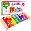 Drewniane cymbałki dla dzieci 3+ Pierwszy instrument muzyczny Tęczowe blaszki + pałeczki Drewniane cymbałki dla dzieci 3+ Pierwszy instrument muzyczny Tęczowe blaszki + pałeczki