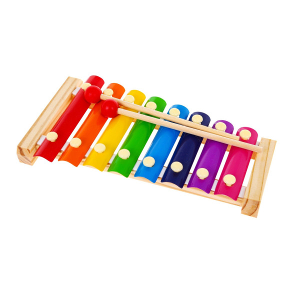 Drewniane cymbałki dla dzieci 3+ Pierwszy instrument muzyczny Tęczowe blaszki + pałeczki Drewniane cymbałki dla dzieci 3+ Pierwszy instrument muzyczny Tęczowe blaszki + pałeczki