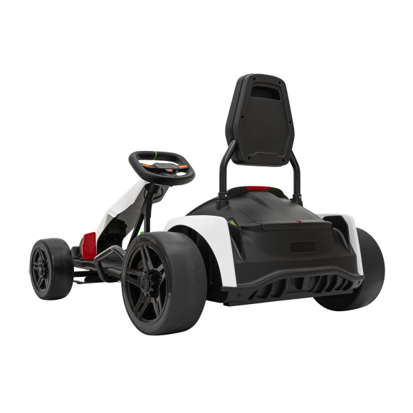 Gokart Fast 3 Drift na akumulator dla dzieci Biały + Funkcja driftu + Silniki 2x150W + Radio LED + Pasy