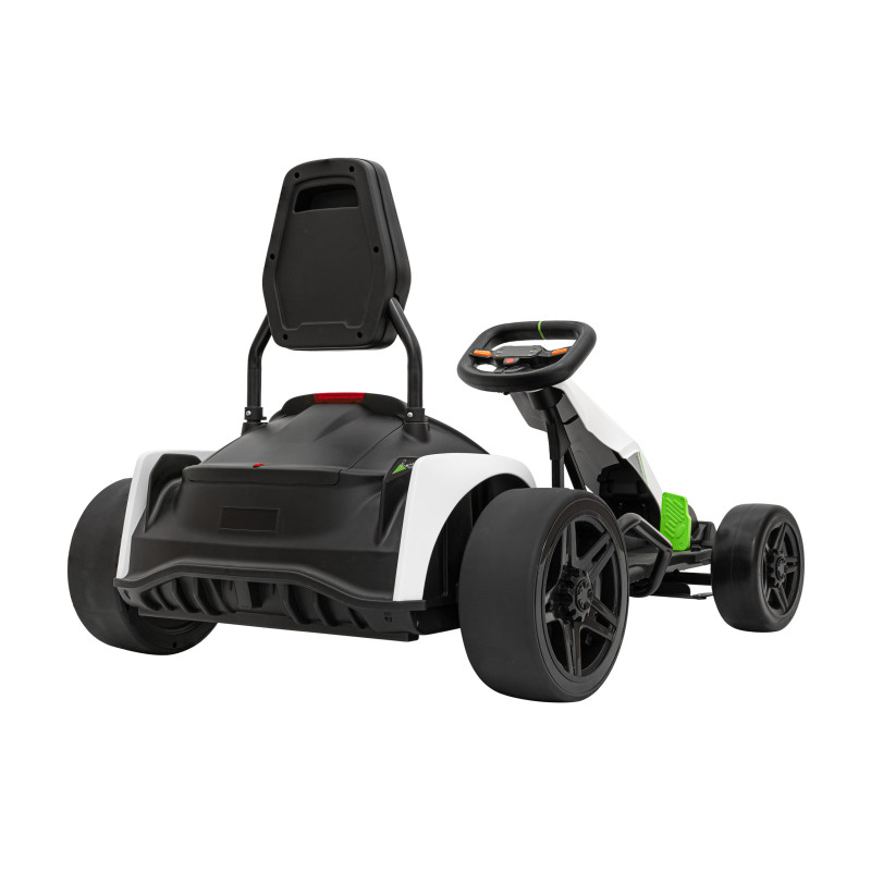 Gokart Fast 3 Drift na akumulator dla dzieci Biały + Funkcja driftu + Silniki 2x150W + Radio LED + Pasy