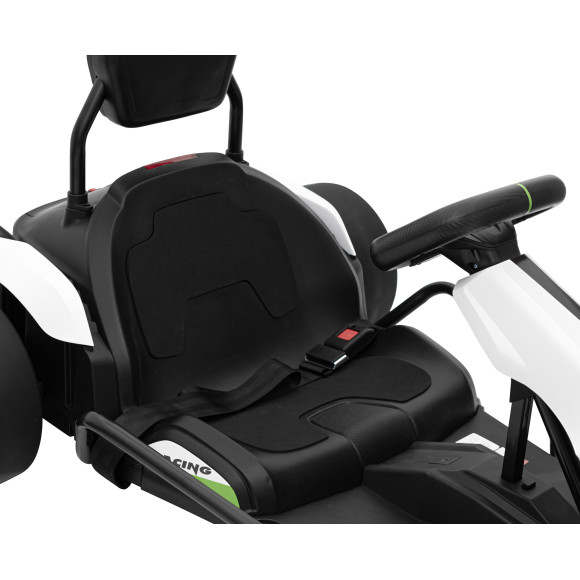 Gokart Fast 3 Drift na akumulator dla dzieci Biały + Funkcja driftu + Silniki 2x150W + Radio LED + Pasy