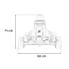 Gokart Fast 3 Drift na akumulator dla dzieci Biały + Funkcja driftu + Silniki 2x150W + Radio LED + Pasy