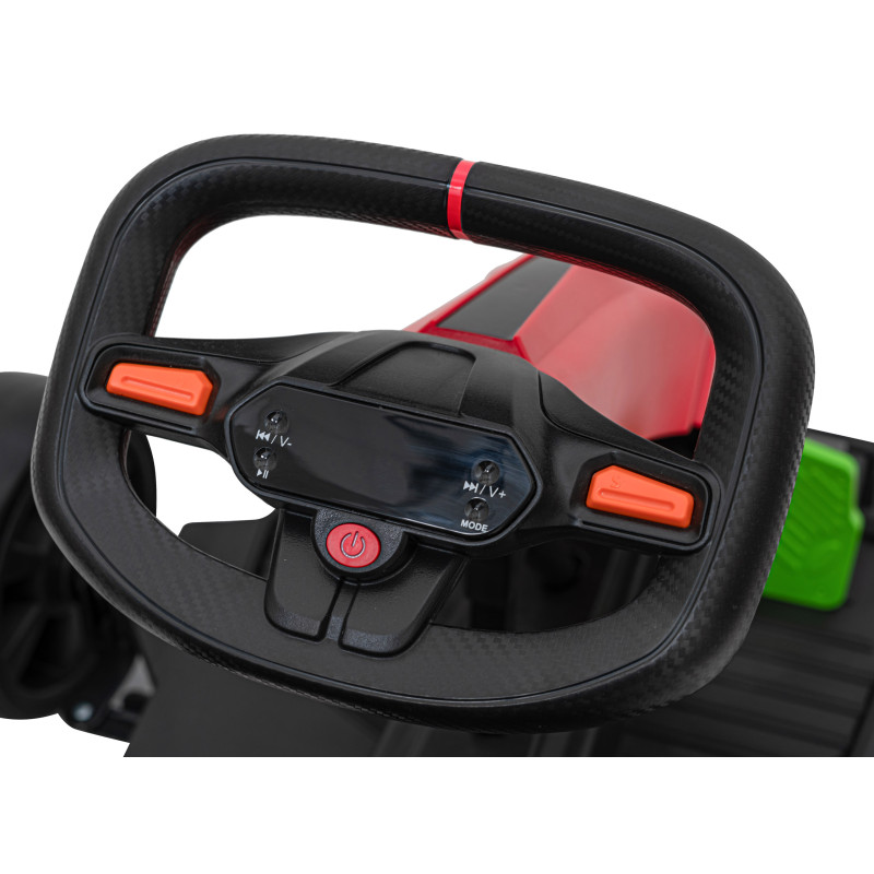 Gokart Fast 3 Drift na akumulator dla dzieci Czerwony + Funkcja driftu + Silniki 2x150W + Radio LED + Pasy