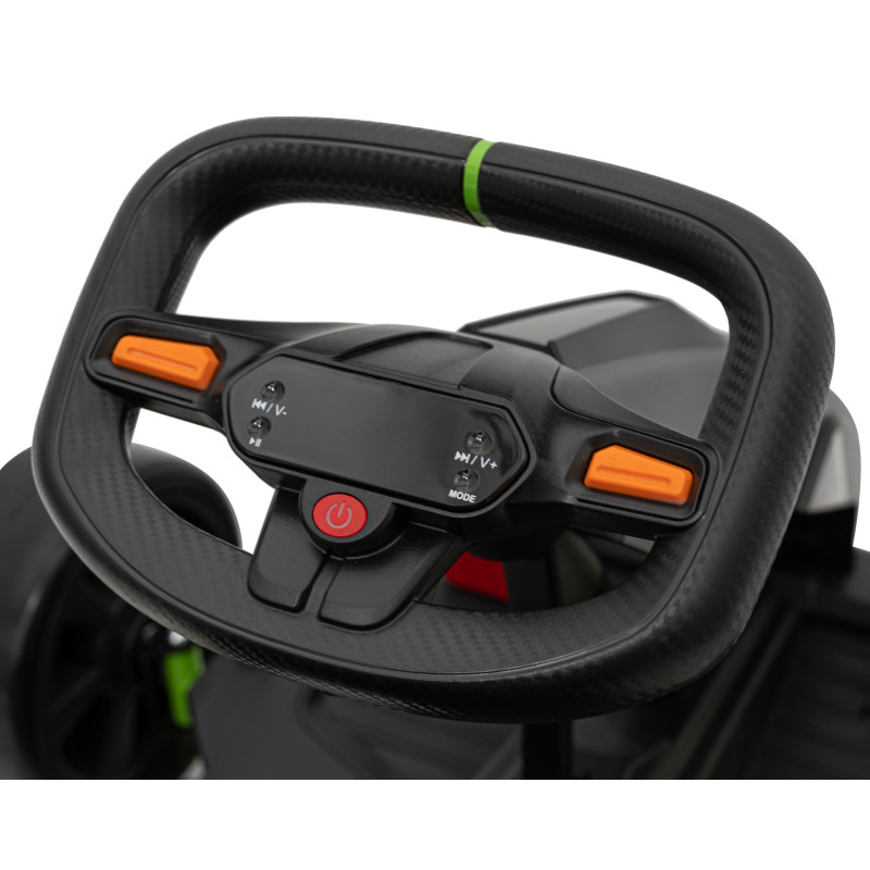 Gokart Fast 3 Drift na akumulator dla dzieci Czarny + Funkcja driftu + Silniki 2x150W + Radio LED + Pasy