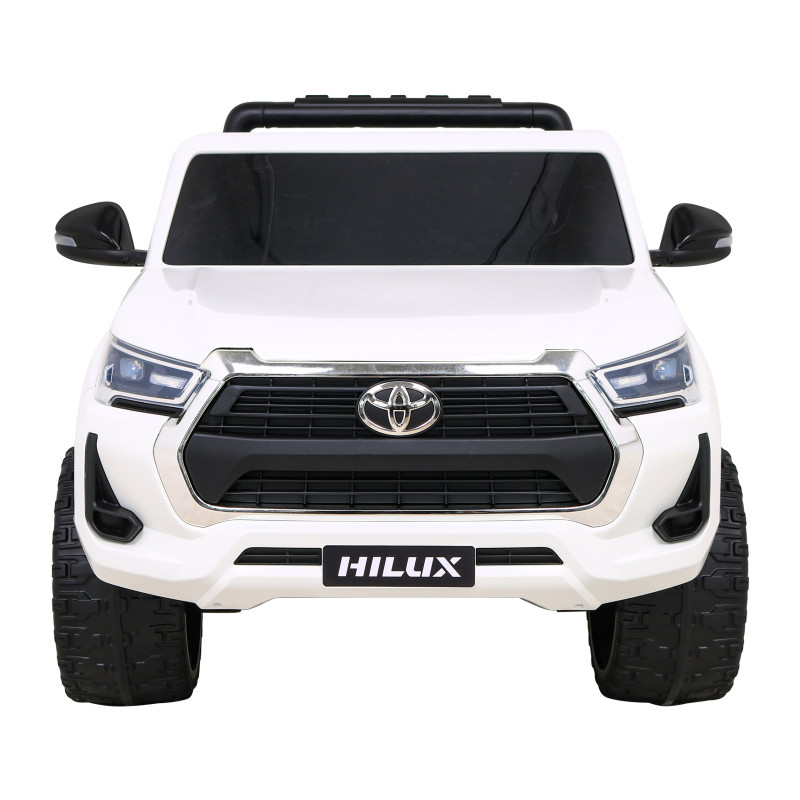 Toyota Hilux na akumulator dla dzieci Biały + Napęd 4x4 + Pilot + 2 bagażniki + Radio MP3 + LED