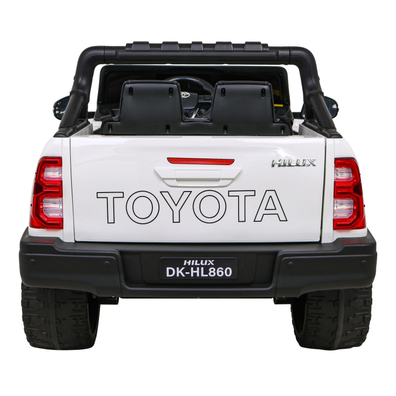 Toyota Hilux na akumulator dla dzieci Biały + Napęd 4x4 + Pilot + 2 bagażniki + Radio MP3 + LED