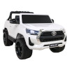 Toyota Hilux na akumulator dla dzieci Biały + Napęd 4x4 + Pilot + 2 bagażniki + Radio MP3 + LED