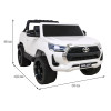 Toyota Hilux na akumulator dla dzieci Biały + Napęd 4x4 + Pilot + 2 bagażniki + Radio MP3 + LED