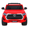 Toyota Hilux na akumulator dla dzieci Czerwony + Napęd 4x4 + Pilot + 2 bagażniki + Radio MP3 + LED