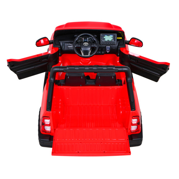 Toyota Hilux na akumulator dla dzieci Czerwony + Napęd 4x4 + Pilot + 2 bagażniki + Radio MP3 + LED