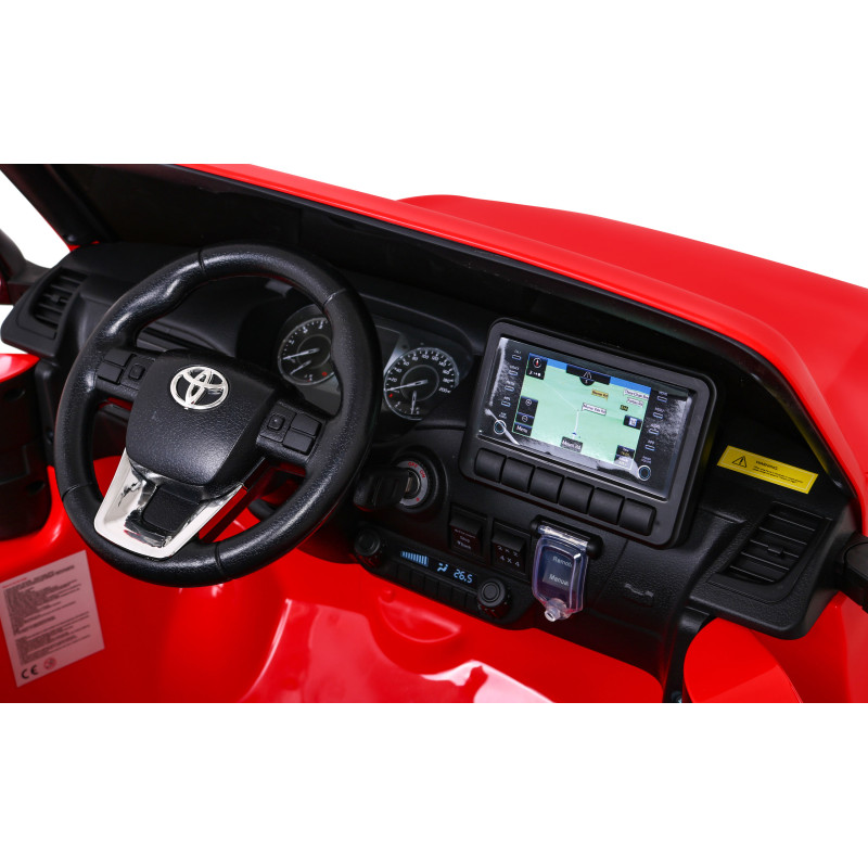 Toyota Hilux na akumulator dla dzieci Czerwony + Napęd 4x4 + Pilot + 2 bagażniki + Radio MP3 + LED