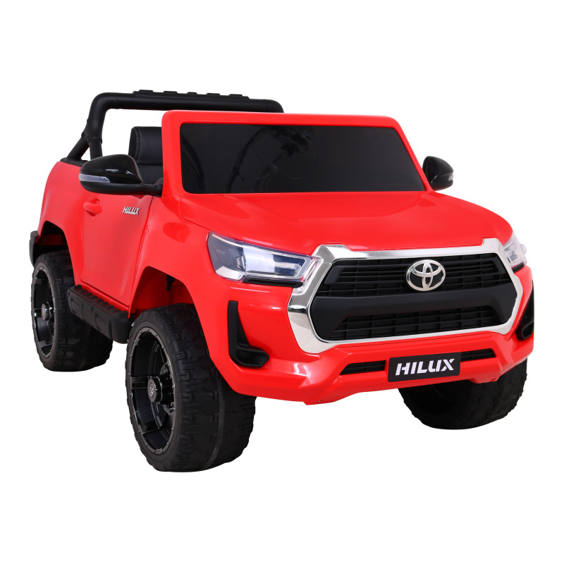 Toyota Hilux na akumulator dla dzieci Czerwony + Napęd 4x4 + Pilot + 2 bagażniki + Radio MP3 + LED