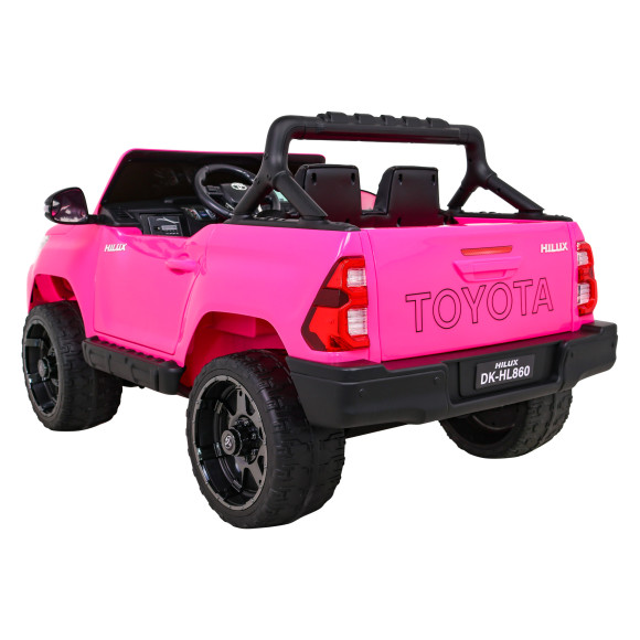 Toyota Hilux na akumulator dla dzieci Różowy + Napęd 4x4 + Pilot + 2 bagażniki + Radio MP3 + LED