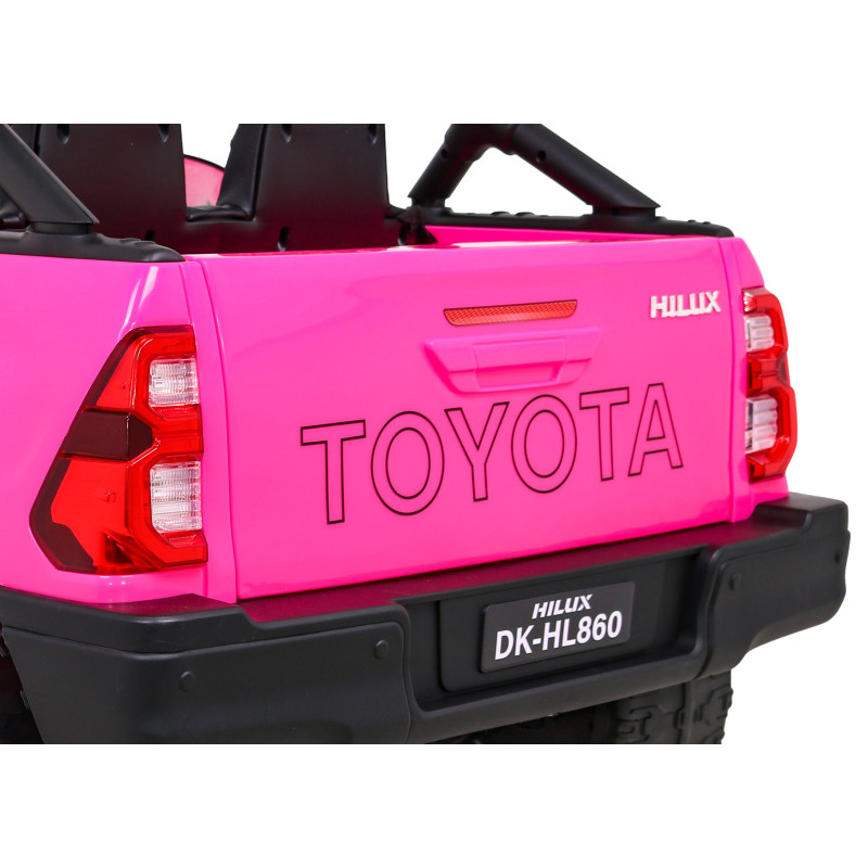 Toyota Hilux na akumulator dla dzieci Różowy + Napęd 4x4 + Pilot + 2 bagażniki + Radio MP3 + LED