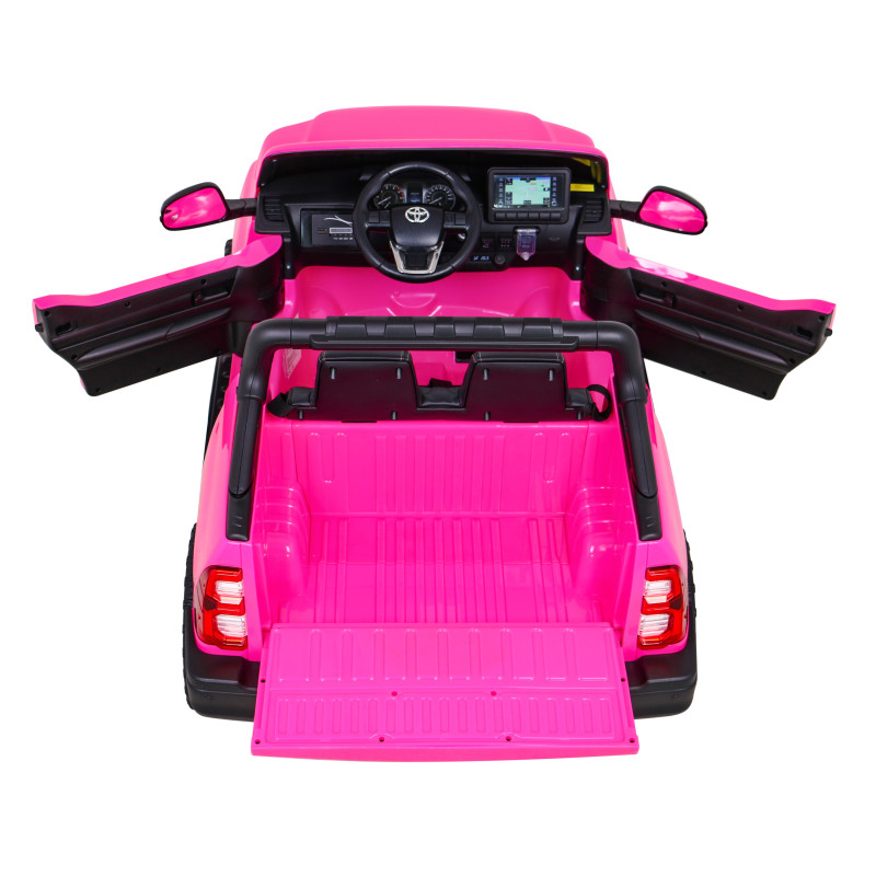 Toyota Hilux na akumulator dla dzieci Różowy + Napęd 4x4 + Pilot + 2 bagażniki + Radio MP3 + LED