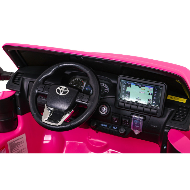 Toyota Hilux na akumulator dla dzieci Różowy + Napęd 4x4 + Pilot + 2 bagażniki + Radio MP3 + LED