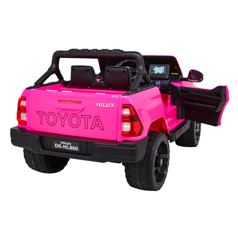 Toyota Hilux na akumulator dla dzieci Różowy + Napęd 4x4 + Pilot + 2 bagażniki + Radio MP3 + LED