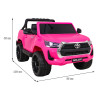 Toyota Hilux na akumulator dla dzieci Różowy + Napęd 4x4 + Pilot + 2 bagażniki + Radio MP3 + LED