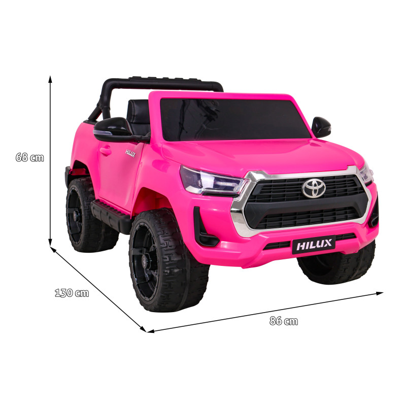 Toyota Hilux na akumulator dla dzieci Różowy + Napęd 4x4 + Pilot + 2 bagażniki + Radio MP3 + LED