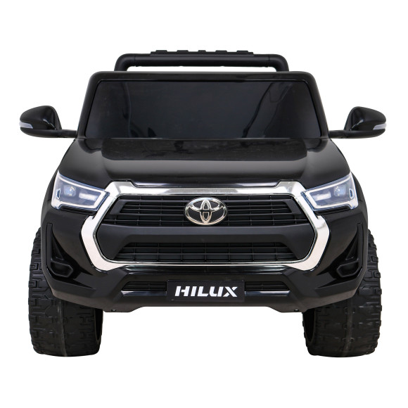 Toyota Hilux na akumulator dla dzieci Czarny + Napęd 4x4 + Pilot + 2 bagażniki + Radio MP3 + LED