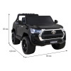 Toyota Hilux na akumulator dla dzieci Czarny + Napęd 4x4 + Pilot + 2 bagażniki + Radio MP3 + LED