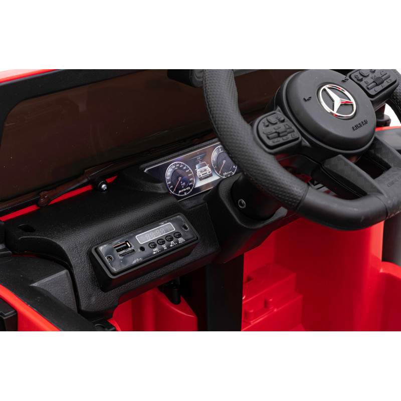 Mercedes AMG G63 dla dzieci Czerwony + Pilot + MP3 LED + Wolny Start + EVA + Pasy