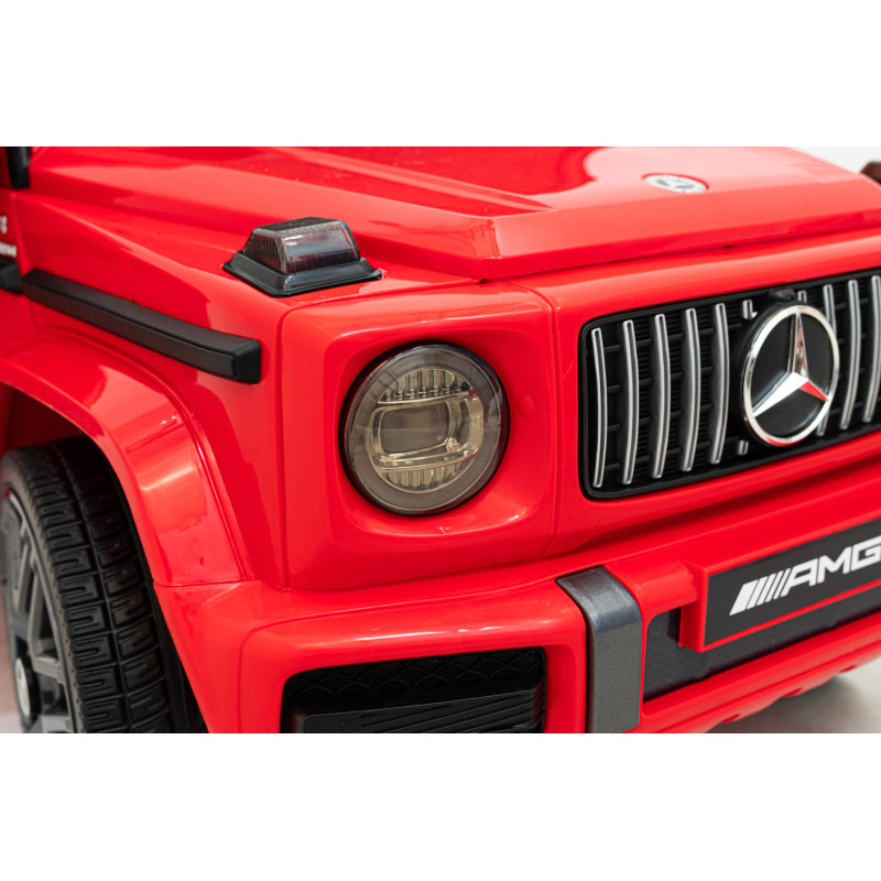 Mercedes AMG G63 dla dzieci Czerwony + Pilot + MP3 LED + Wolny Start + EVA + Pasy