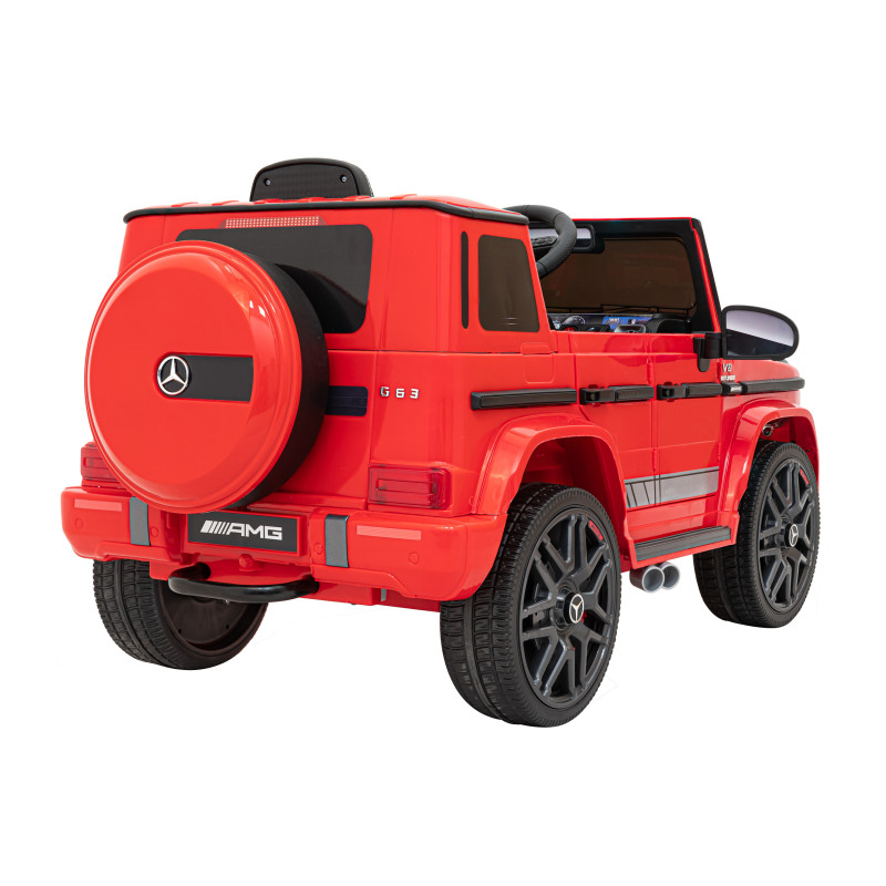Mercedes AMG G63 dla dzieci Czerwony + Pilot + MP3 LED + Wolny Start + EVA + Pasy