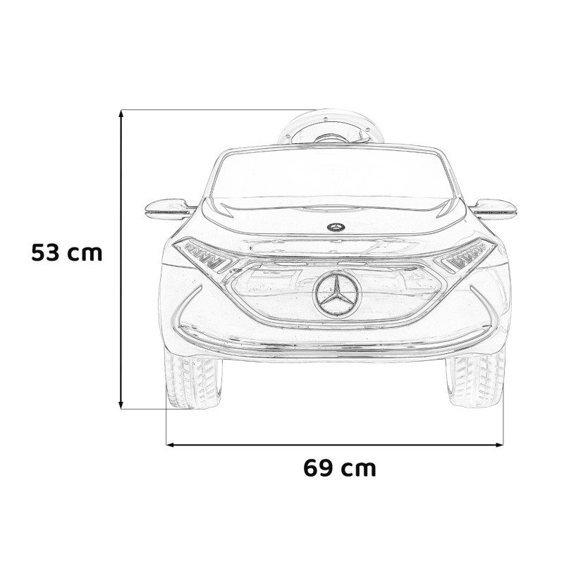 Mercedes Benz AMG EQA dla dzieci Czarny + Pilot + 5-punktowe pasy + EVA + Wyświetlacz MP3 + LED